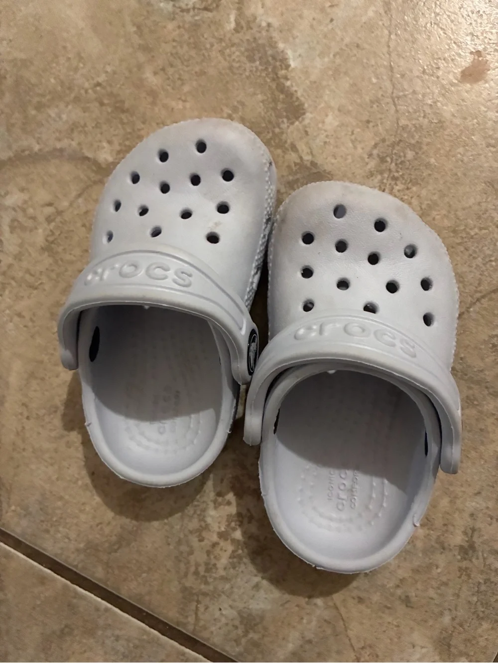 CROCS Kids' Classic Clog in Light Gray